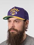 Бейсболка MITCHELL NESS арт. HP9355-LALPURP Los Angeles Lakers NBA (фиолетовый / желтый)